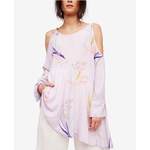Free People Tops - Free People Clear Skies Printed Cold-Shoulder Top